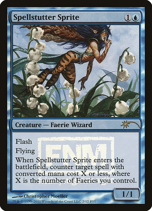 Spellstutter Sprite, carta Magic di tipo Creature — Faerie Wizard illustrata da Christopher Moeller