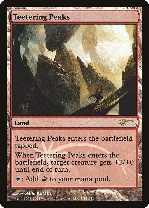 Teetering Peaks, carta Magic di tipo Land illustrata da Kekai Kotaki