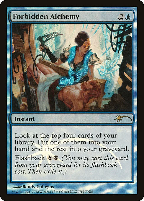Forbidden Alchemy, carta Magic di tipo Instant illustrata da Randy Gallegos