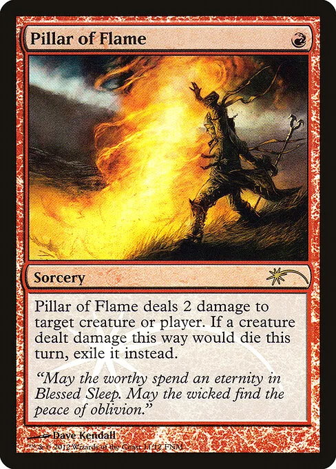 Pillar of Flame, carta Magic di tipo Sorcery illustrata da Dave Kendall