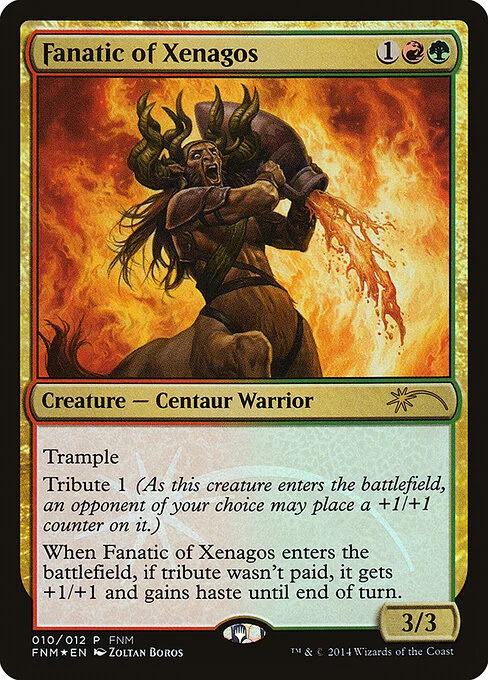 Fanatic of Xenagos, carta Magic di tipo Creature — Centaur Warrior illustrata da Zoltan Boros