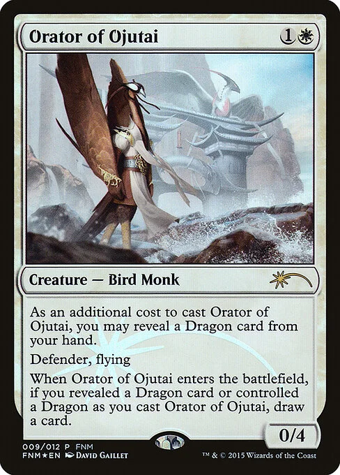 Orator of Ojutai, carta Magic di tipo Creature — Bird Monk illustrata da David Gaillet