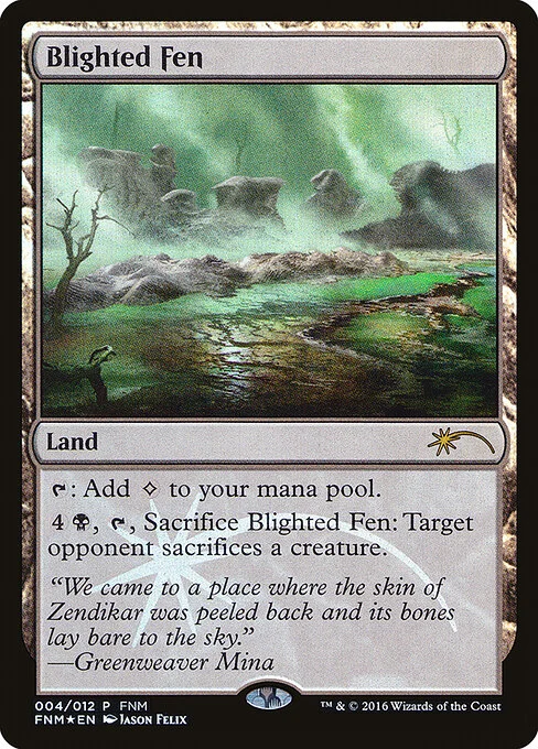 Blighted Fen, carta Magic di tipo Land illustrata da Jason Felix