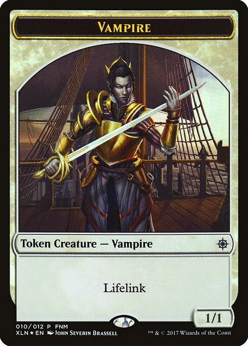 Vampire // Treasure, carta Magic di tipo Token Creature — Vampire // Token Artifact — Treasure illustrata da John Severin Brassell & Zoltan Boros
