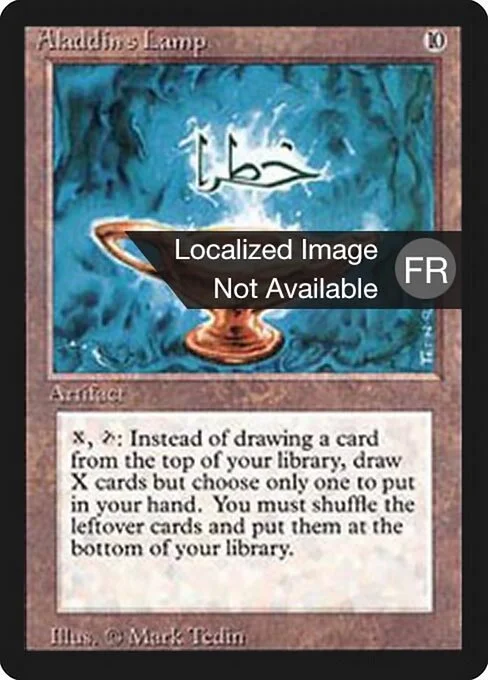 Aladdin's Lamp, carta Magic di tipo Artifact illustrata da Mark Tedin
