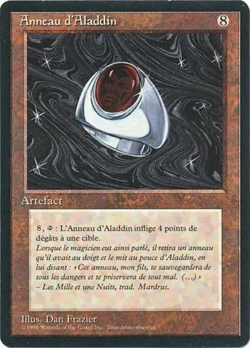 Aladdin's Ring, carta Magic di tipo Artifact illustrata da Dan Frazier