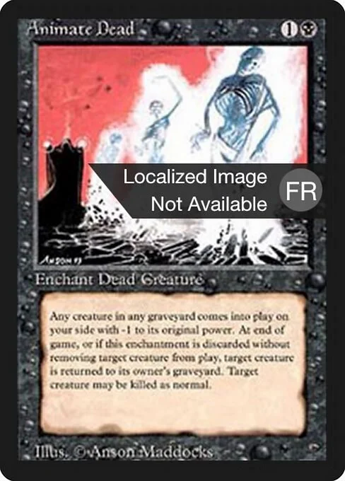 Animate Dead, carta Magic di tipo Enchantment — Aura illustrata da Anson Maddocks