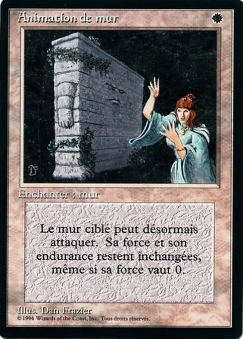 Animate Wall, carta Magic di tipo Enchantment — Aura illustrata da Dan Frazier