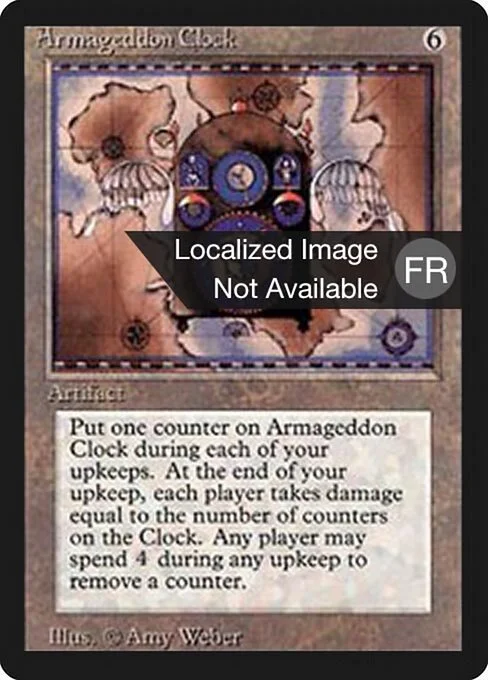 Armageddon Clock, carta Magic di tipo Artifact illustrata da Amy Weber