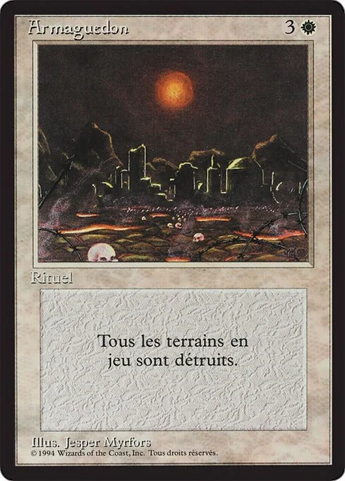 Armageddon, carta Magic di tipo Sorcery illustrata da Jesper Myrfors