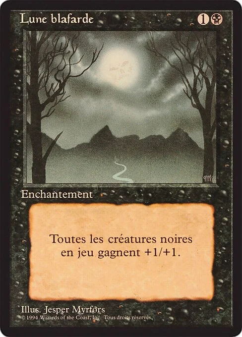 Bad Moon, carta Magic di tipo Enchantment illustrata da Jesper Myrfors