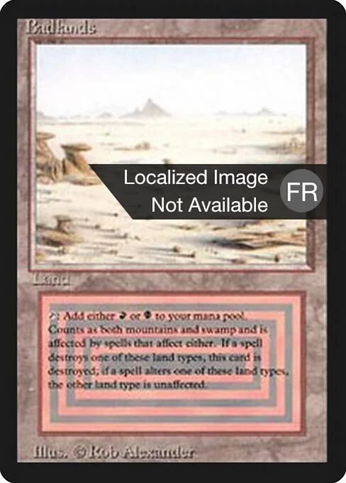 Badlands, carta Magic di tipo Land — Swamp Mountain illustrata da Rob Alexander