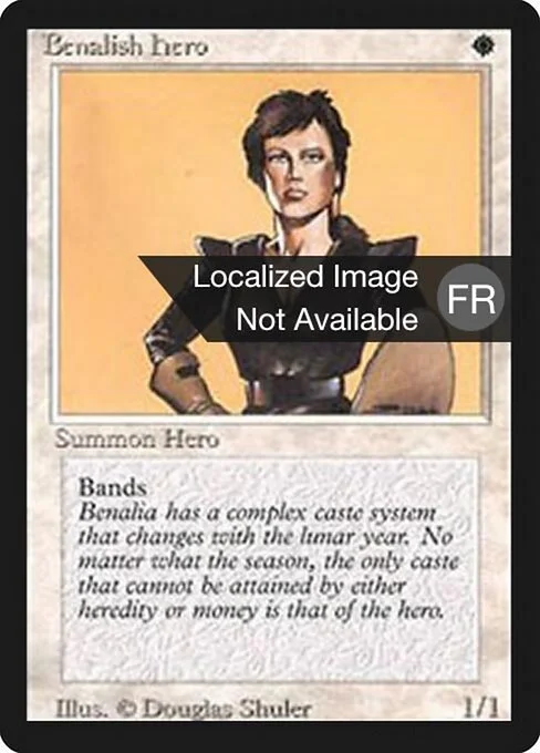 Benalish Hero, carta Magic di tipo Creature — Human Soldier illustrata da Douglas Shuler