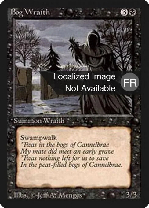 Bog Wraith, carta Magic di tipo Creature — Wraith illustrata da Jeff A. Menges