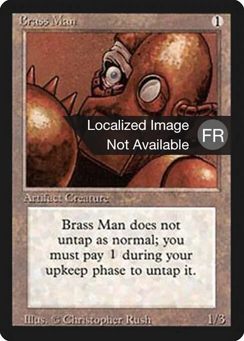 Brass Man, carta Magic di tipo Artifact Creature — Construct illustrata da Christopher Rush