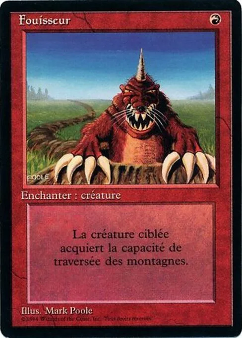 Burrowing, carta Magic di tipo Enchantment — Aura illustrata da Mark Poole