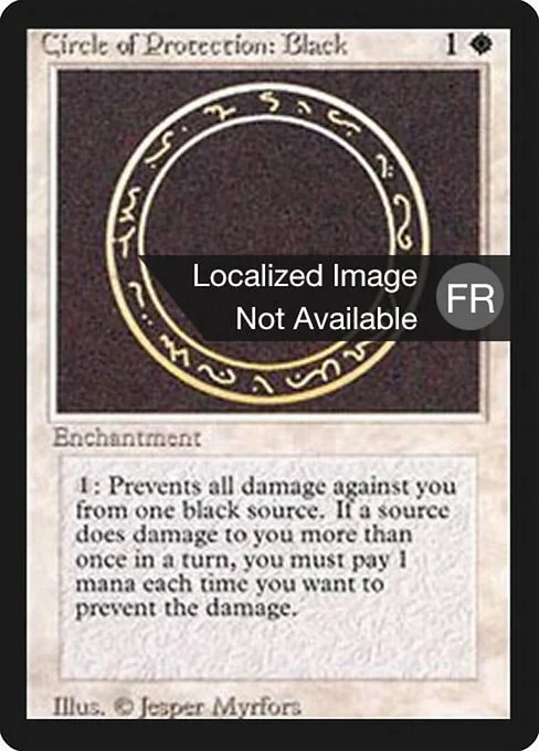Circle of Protection: Black, carta Magic di tipo Enchantment illustrata da Jesper Myrfors