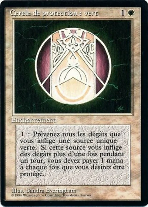 Circle of Protection: Green, carta Magic di tipo Enchantment illustrata da Sandra Everingham