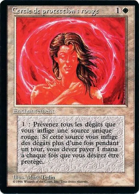 Circle of Protection: Red, carta Magic di tipo Enchantment illustrata da Mark Tedin
