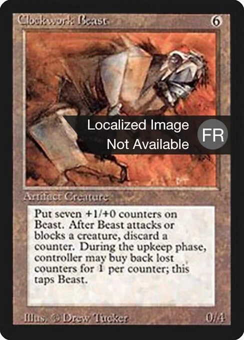 Clockwork Beast, carta Magic di tipo Artifact Creature — Beast illustrata da Drew Tucker