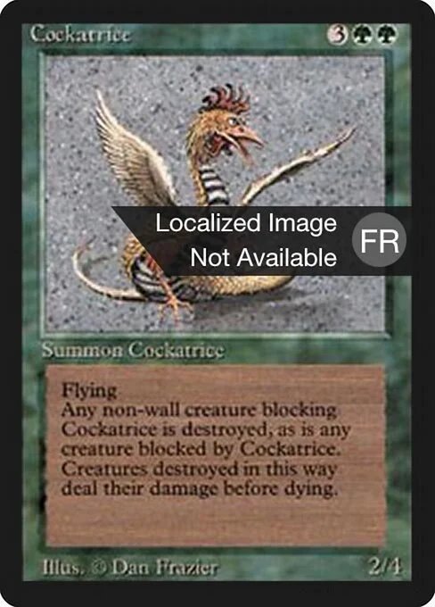 Cockatrice, carta Magic di tipo Creature — Cockatrice illustrata da Dan Frazier