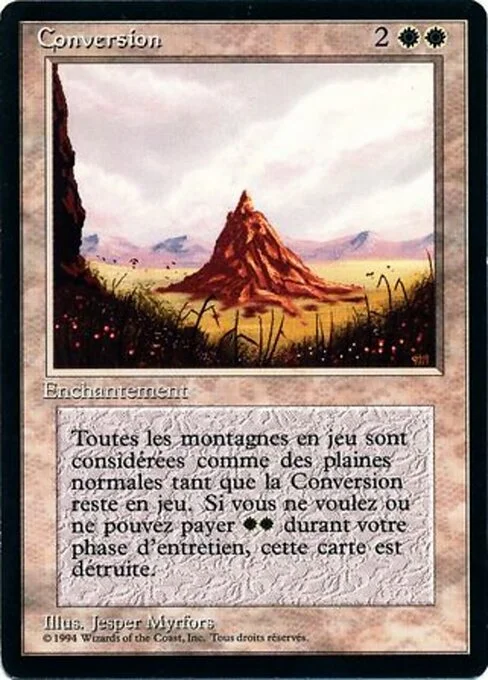 Conversion, carta Magic di tipo Enchantment illustrata da Jesper Myrfors