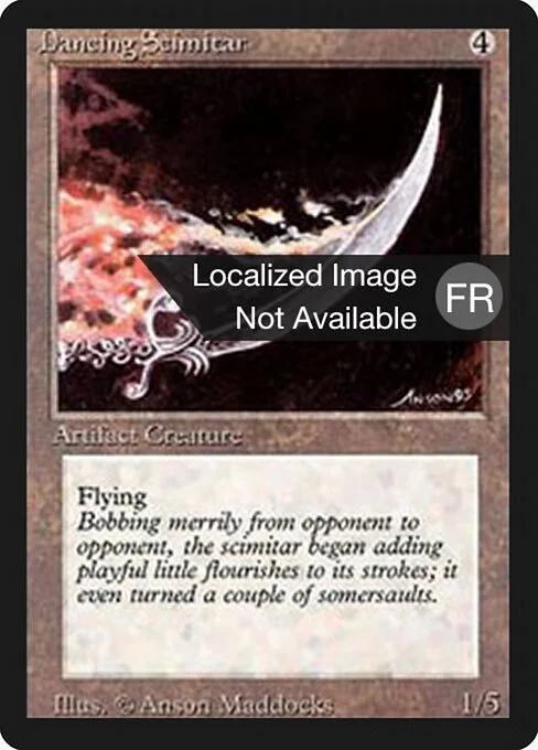 Dancing Scimitar, carta Magic di tipo Artifact Creature — Spirit illustrata da Anson Maddocks