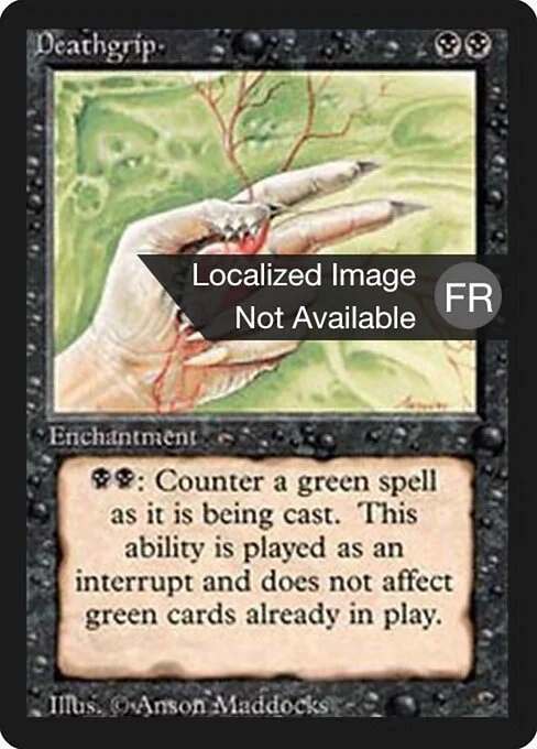 Deathgrip, carta Magic di tipo Enchantment illustrata da Anson Maddocks