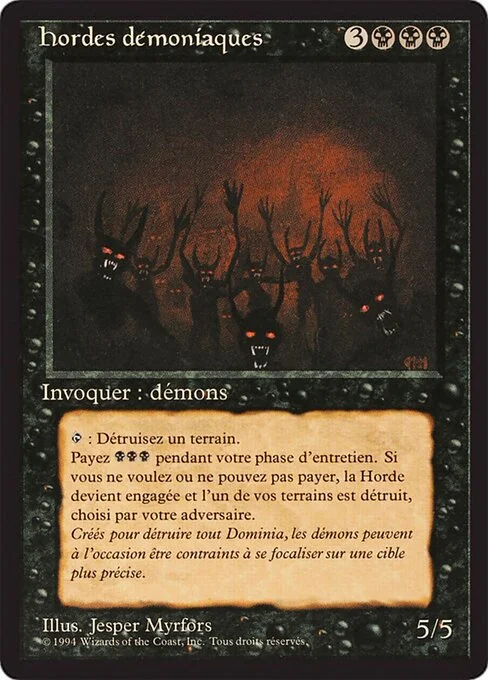 Demonic Hordes, carta Magic di tipo Creature — Demon illustrata da Jesper Myrfors