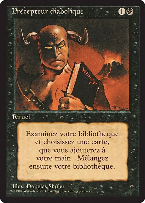 Demonic Tutor, carta Magic di tipo Sorcery illustrata da Douglas Shuler