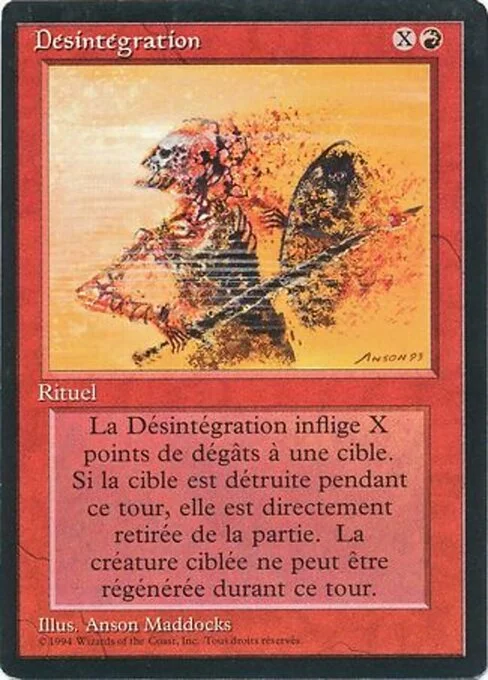 Disintegrate, carta Magic di tipo Sorcery illustrata da Anson Maddocks