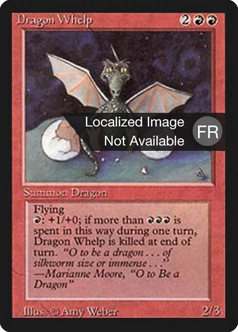 Dragon Whelp, carta Magic di tipo Creature — Dragon illustrata da Amy Weber