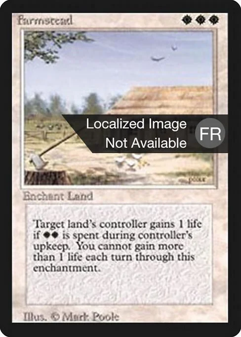 Farmstead, carta Magic di tipo Enchantment — Aura illustrata da Mark Poole
