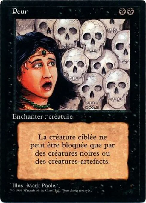 Fear, carta Magic di tipo Enchantment — Aura illustrata da Mark Poole