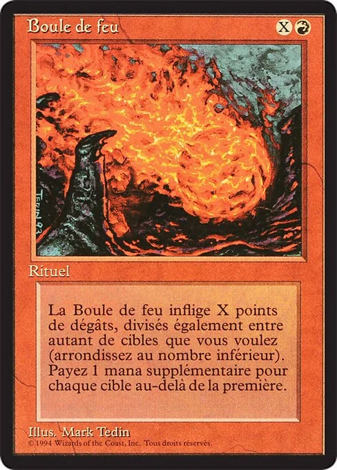 Fireball, carta Magic di tipo Sorcery illustrata da Mark Tedin