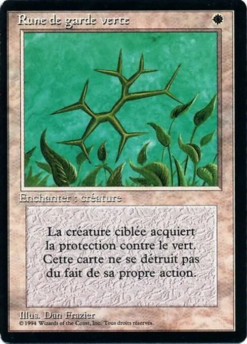 Green Ward, carta Magic di tipo Enchantment — Aura illustrata da Dan Frazier