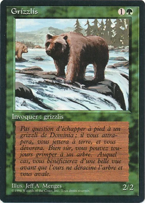 Grizzly Bears, carta Magic di tipo Creature — Bear illustrata da Jeff A. Menges
