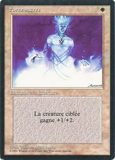 Holy Strength, carta Magic di tipo Enchantment — Aura illustrata da Anson Maddocks