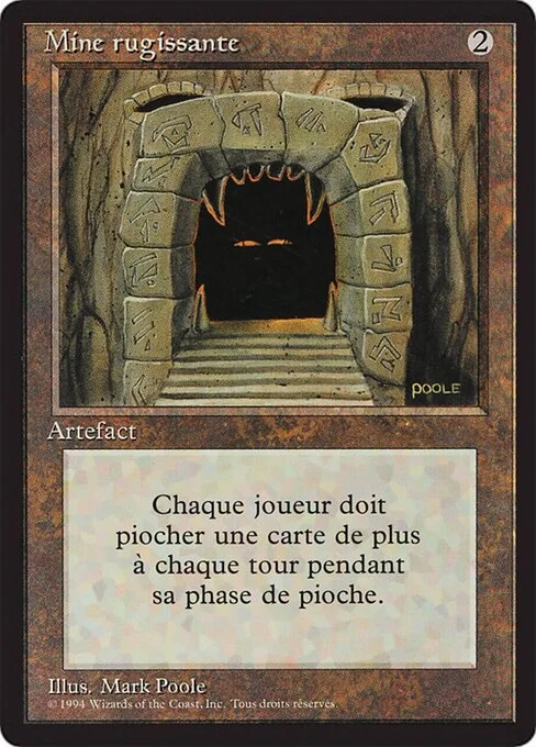 Howling Mine, carta Magic di tipo Artifact illustrata da Mark Poole