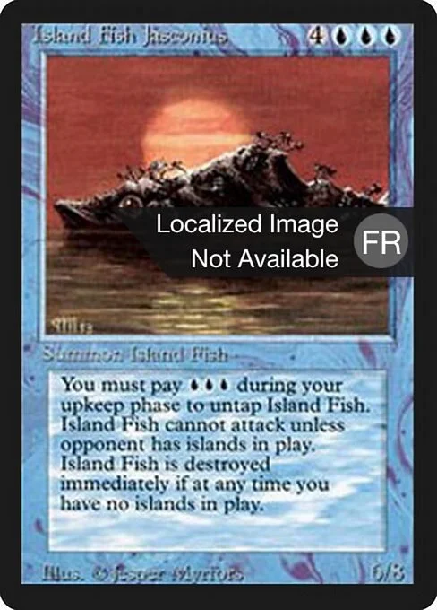 Island Fish Jasconius, carta Magic di tipo Creature — Fish illustrata da Jesper Myrfors
