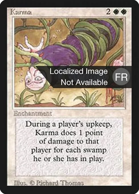 Karma, carta Magic di tipo Enchantment illustrata da Richard Thomas