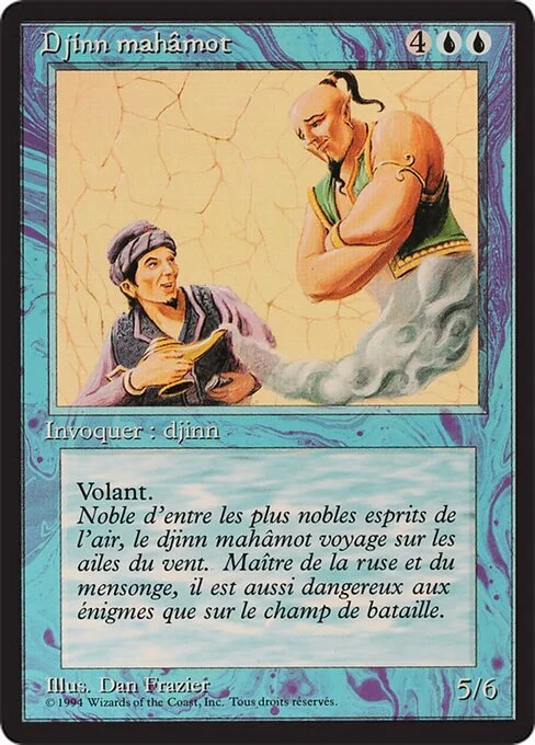 Mahamoti Djinn, carta Magic di tipo Creature — Djinn illustrata da Dan Frazier