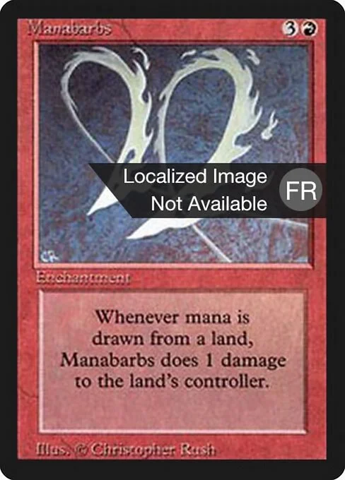 Manabarbs, carta Magic di tipo Enchantment illustrata da Christopher Rush