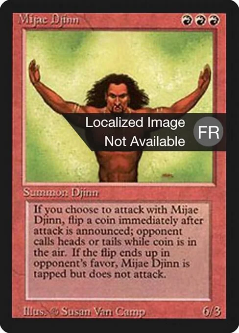 Mijae Djinn, carta Magic di tipo Creature — Djinn illustrata da Susan Van Camp