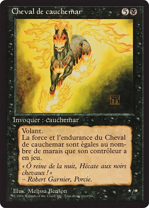 Nightmare, carta Magic di tipo Creature — Nightmare Horse illustrata da Melissa A. Benson