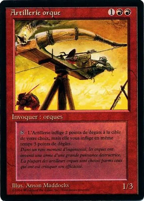 Orcish Artillery, carta Magic di tipo Creature — Orc Warrior illustrata da Anson Maddocks