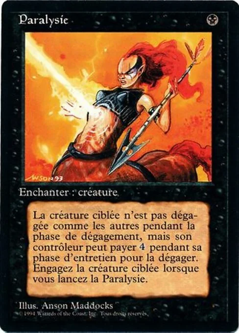Paralyze, carta Magic di tipo Enchantment — Aura illustrata da Anson Maddocks