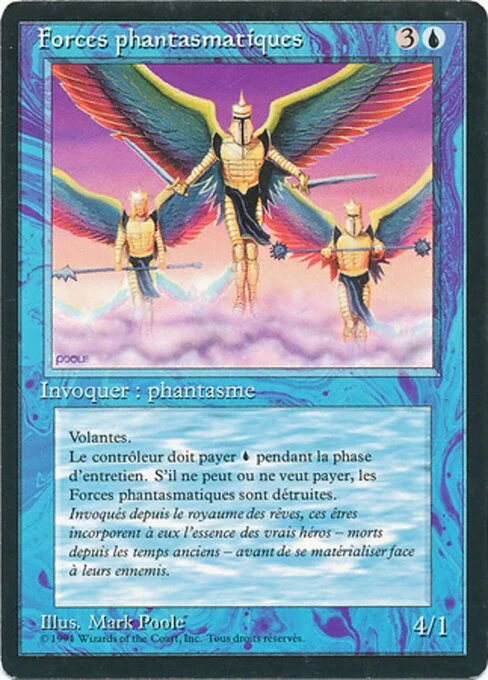 Phantasmal Forces, carta Magic di tipo Creature — Illusion illustrata da Mark Poole