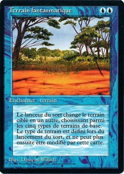 Phantasmal Terrain, carta Magic di tipo Enchantment — Aura illustrata da Dameon Willich