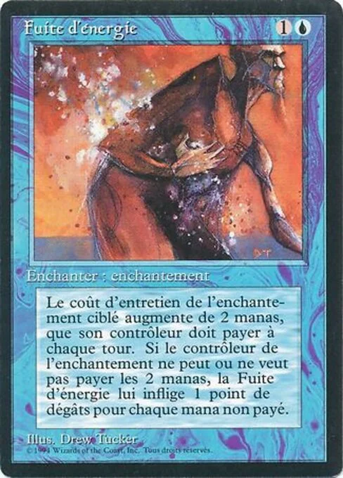 Power Leak, carta Magic di tipo Enchantment — Aura illustrata da Drew Tucker